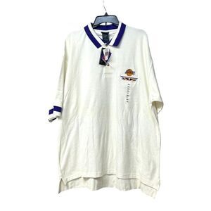 Active Men’s NBA Official LA Lakers Collared Polo Shirt, White/Purple, 2XL